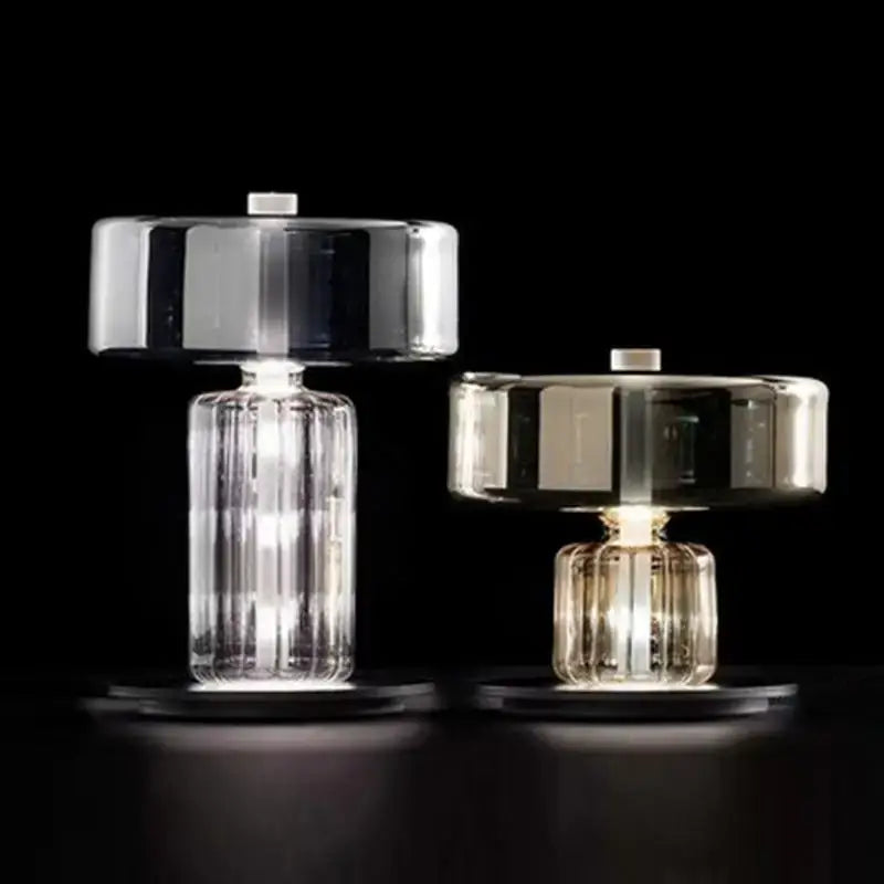 DecorBites™ Glass Art Desk Lamp: Nordic Minimalist Design for Bedroom and Living Room