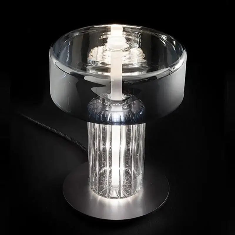 DecorBites™ Glass Art Desk Lamp: Nordic Minimalist Design for Bedroom and Living Room