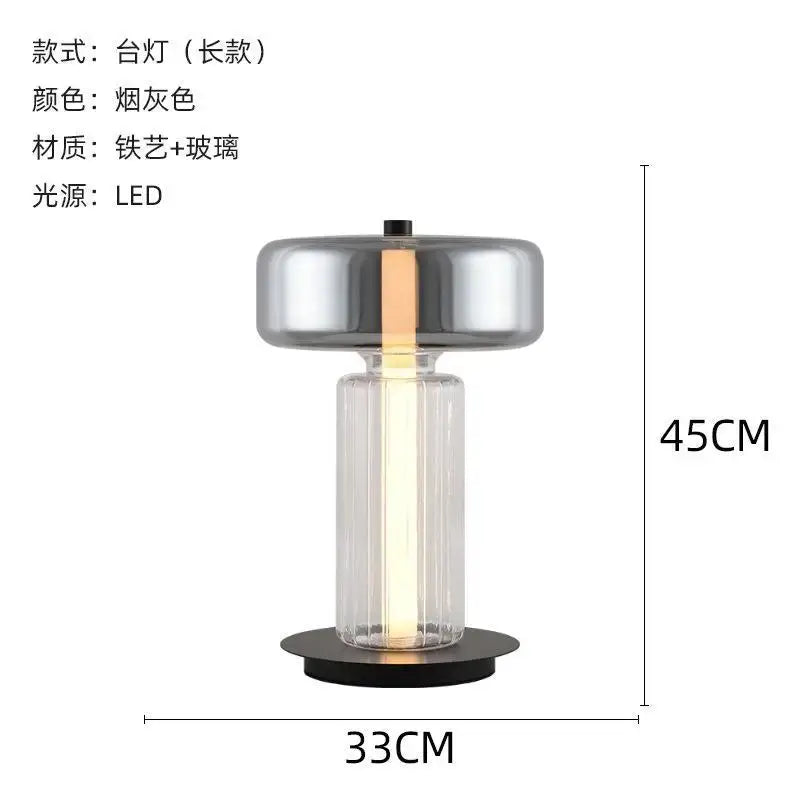 DecorBites™ Glass Art Desk Lamp: Nordic Minimalist Design for Bedroom and Living Room