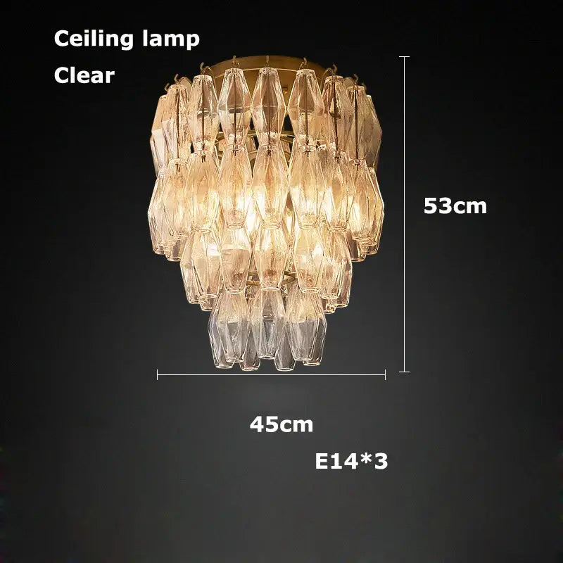 DecorBites™ Glass Art LED Chandelier for Living Room