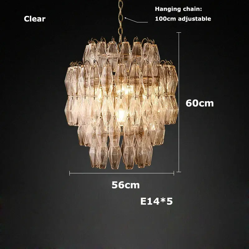 DecorBites™ Glass Art LED Chandelier for Living Room