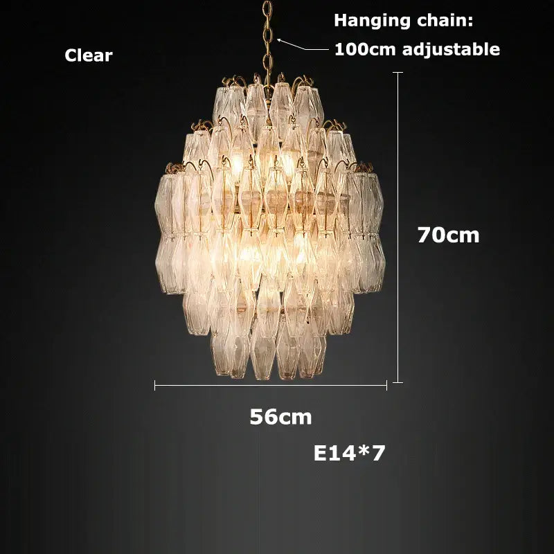 DecorBites™ Glass Art LED Chandelier for Living Room