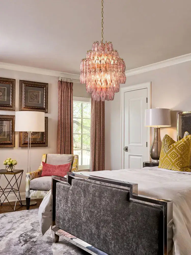DecorBites™ Glass Art LED Chandelier for Living Room