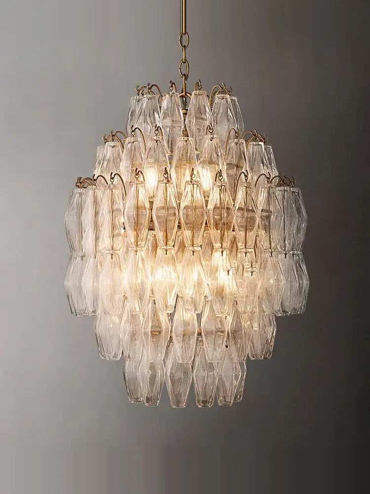 DecorBites™ Glass Art LED Chandelier for Living Room
