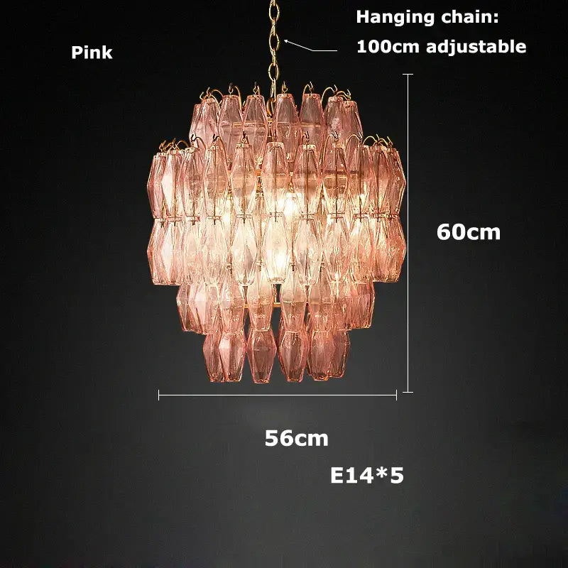 DecorBites™ Glass Art LED Chandelier for Living Room