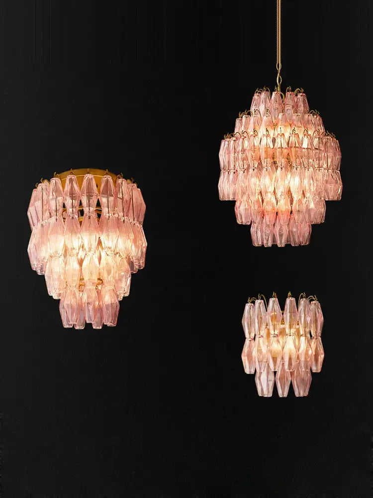 DecorBites™ Glass Art LED Chandelier for Living Room