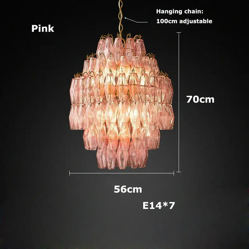 DecorBites™ Glass Art LED Chandelier for Living Room