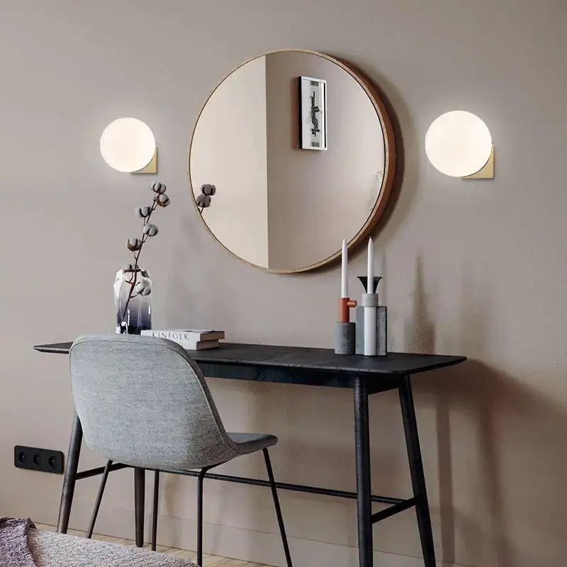 DecorBites™ Glass Ball Art Wall Lamp for Aisle Bedroom, Simple Decoration, LED Bedside Light