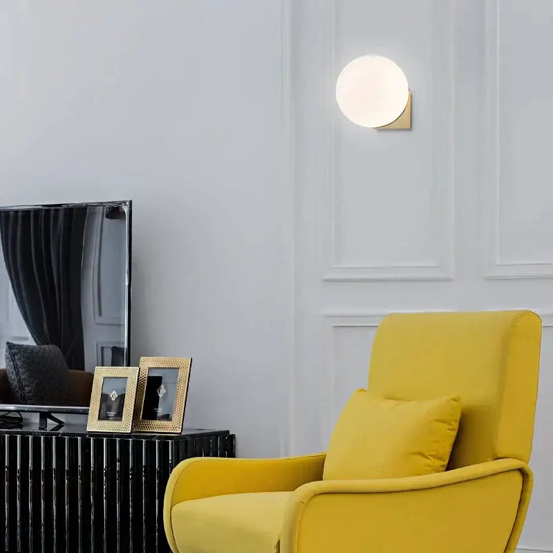 DecorBites™ Glass Ball Art Wall Lamp for Aisle Bedroom, Simple Decoration, LED Bedside Light
