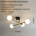 DecorBites™ Glass Ball Black Chandelier - Nordic Round Dining Table Ceiling Chandelier