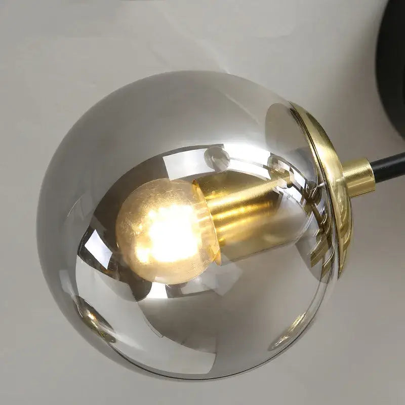 DecorBites™ Glass Ball Black Chandelier - Nordic Round Dining Table Ceiling Chandelier