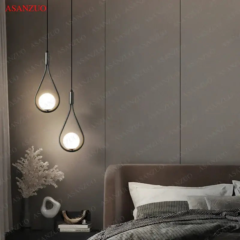 DecorBites™ Glass Ball Brass Pendant Light - Nordic Bedroom Simple Home Decor