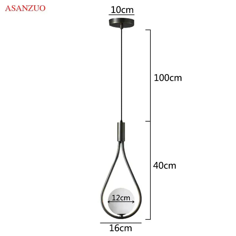 DecorBites™ Glass Ball Brass Pendant Light - Nordic Bedroom Simple Home Decor