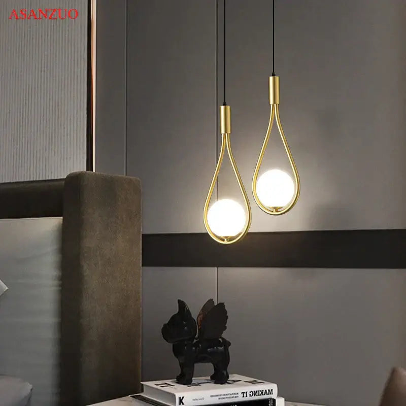 DecorBites™ Glass Ball Brass Pendant Light - Nordic Bedroom Simple Home Decor