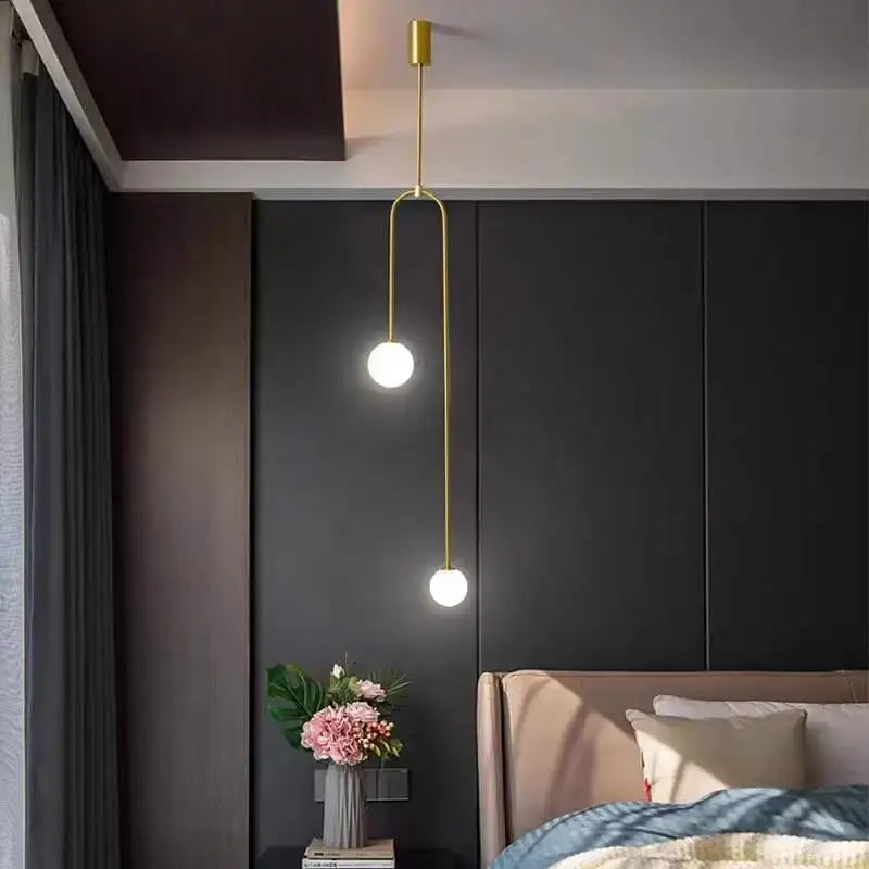 DecorBites™ Glass Ball Brass Pendant Lights LED for Restaurant and Bedroom Lighting