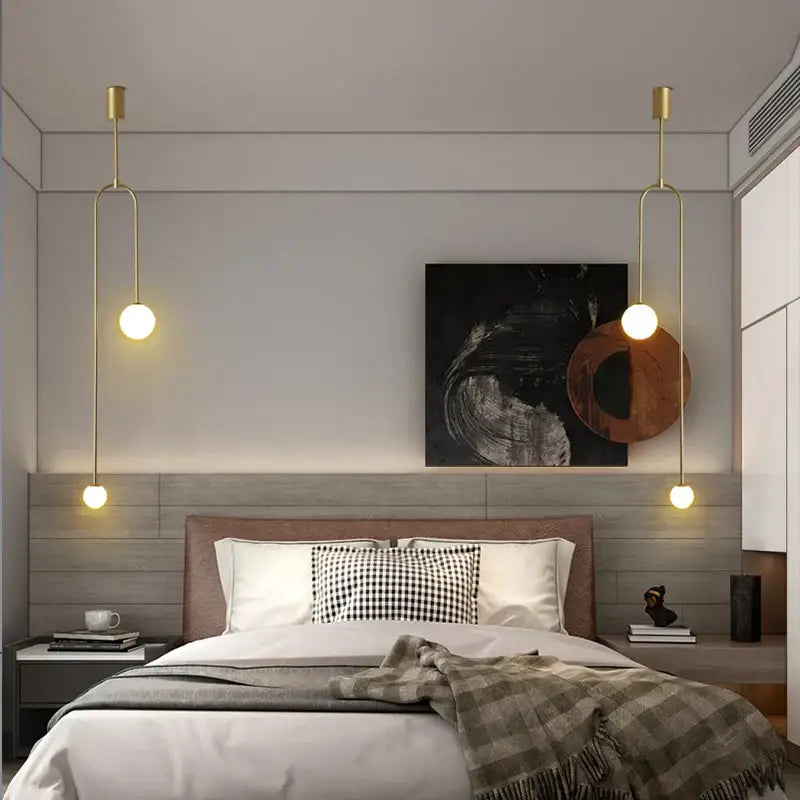 DecorBites™ Glass Ball Brass Pendant Lights LED for Restaurant and Bedroom Lighting