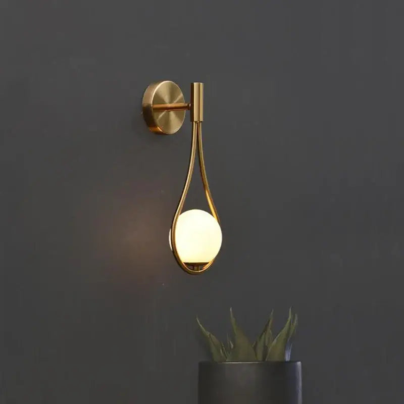 DecorBites™ Glass Ball Brass Wall Lamp LED Bedroom Living Room Lighting
