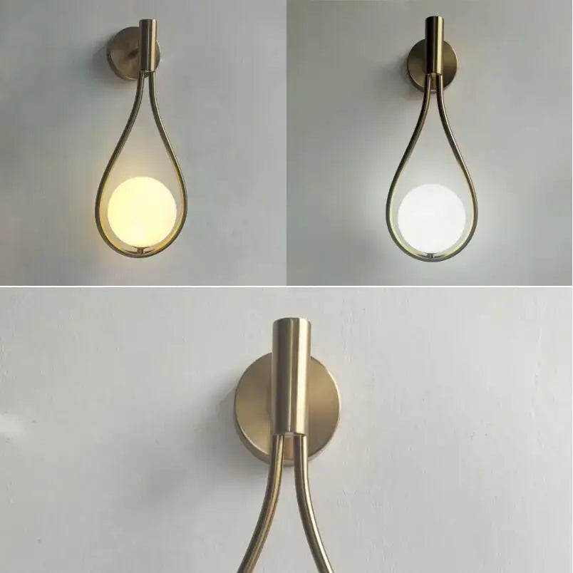 DecorBites™ Glass Ball Brass Wall Lamp LED Bedroom Living Room Lighting