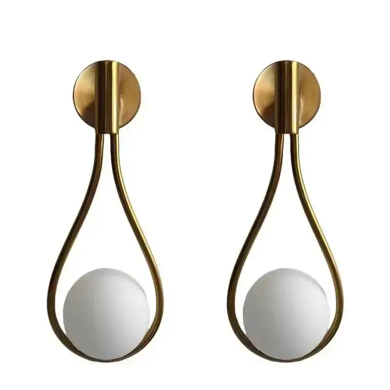 DecorBites™ Glass Ball Brass Wall Lamp LED Bedroom Living Room Lighting