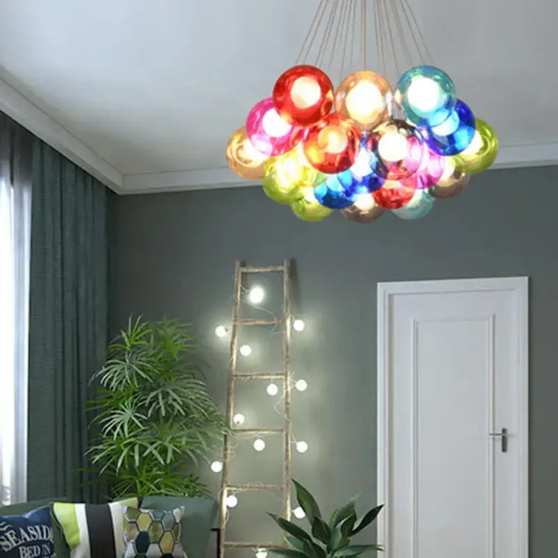 DecorBites™ Glass Ball Bubble Chandelier for Modern Living Room, Bedroom, Dining Table, Clothing Store