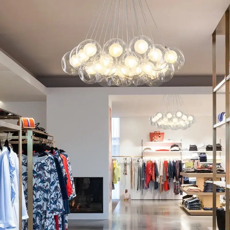 DecorBites™ Glass Ball Bubble Chandelier for Modern Living Room, Bedroom, Dining Table, Clothing Store
