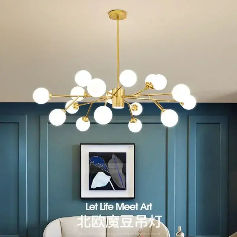 ثريا زجاجية كروية من DecorBites™ لإضاءة غرفة النوم وغرفة الطعام وغرفة المعيشة