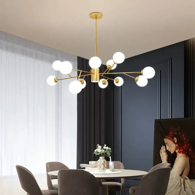 ثريا زجاجية كروية من DecorBites™ لإضاءة غرفة النوم وغرفة الطعام وغرفة المعيشة