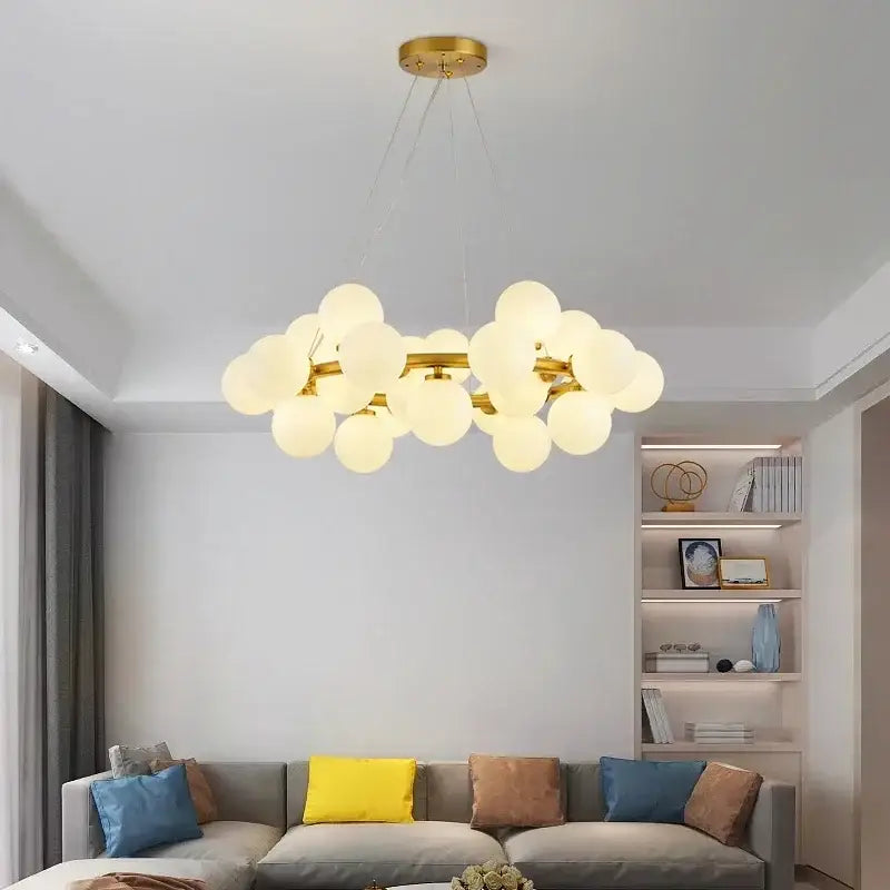 DecorBites™ Glass Ball Ceiling Chandelier for Dining and Living Room Decor