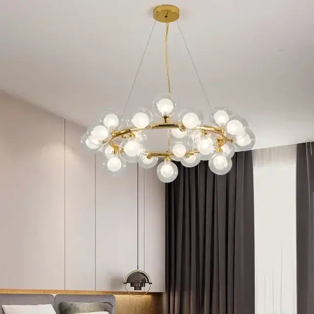 DecorBites™ Glass Ball Ceiling Chandelier for Dining and Living Room Decor