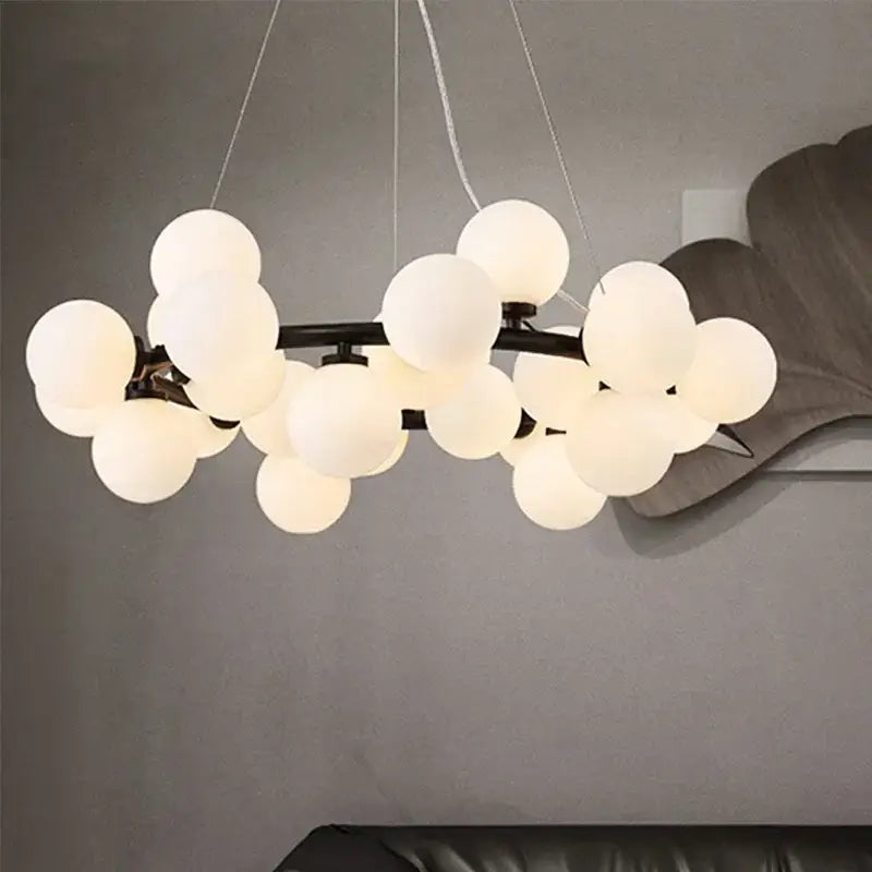 DecorBites™ Glass Ball Ceiling Chandelier for Dining and Living Room Decor
