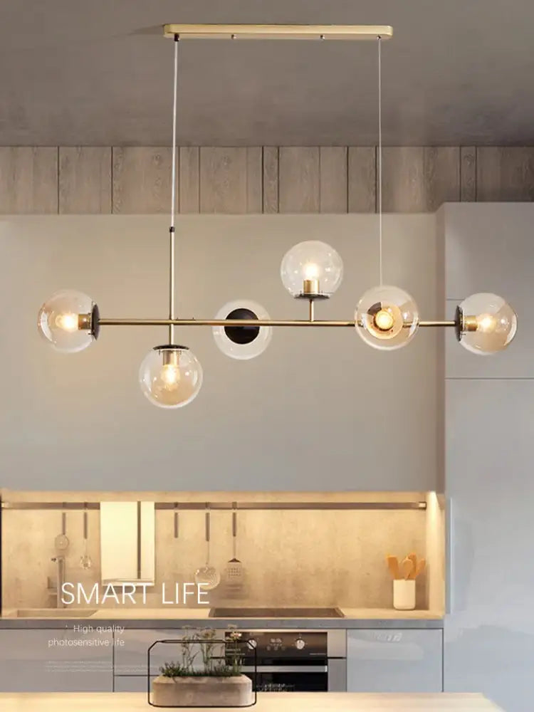 DecorBites™ Glass Ball Ceiling Chandelier for Kitchen Dining Living Room