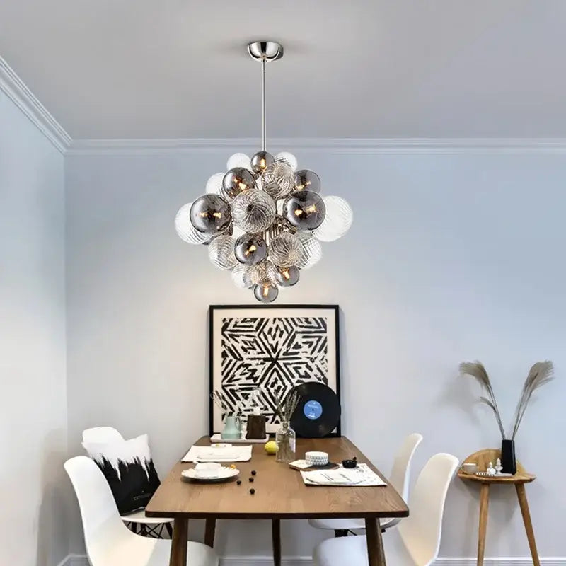DecorBites™ Glass Ball Ceiling Chandelier for Living Room Dining Bedroom - Nordic Air Bubble Pendant Light