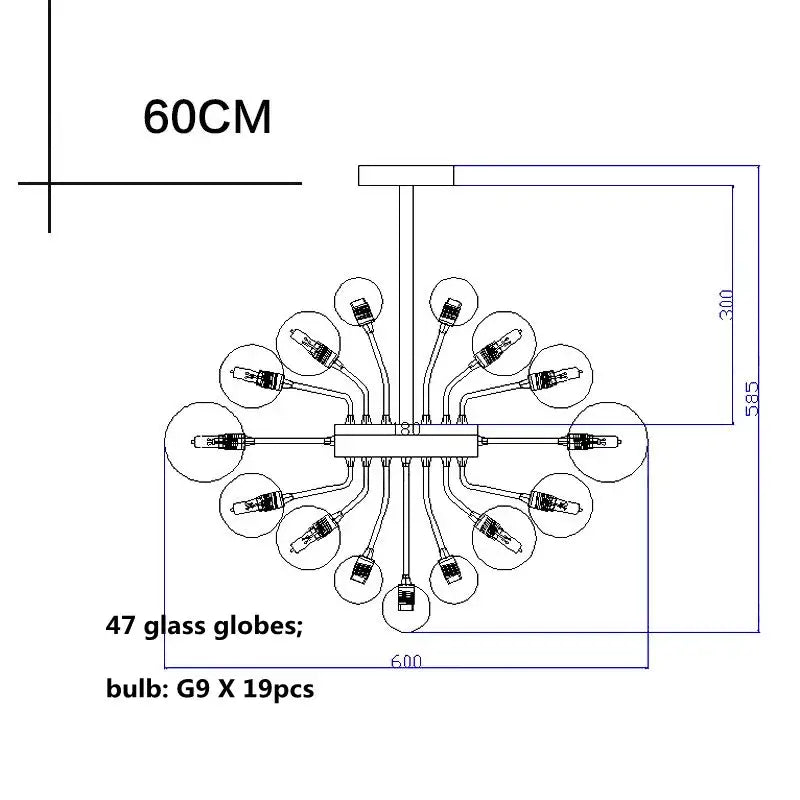 DecorBites™ Glass Ball Ceiling Chandelier for Living Room Dining Bedroom - Nordic Air Bubble Pendant Light