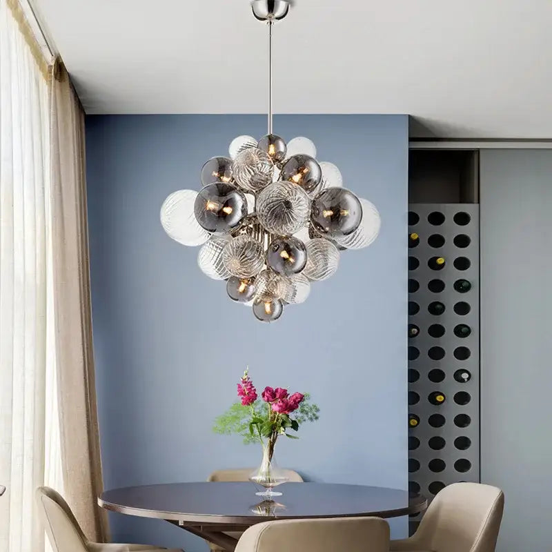 DecorBites™ Glass Ball Ceiling Chandelier for Living Room Dining Bedroom - Nordic Air Bubble Pendant Light