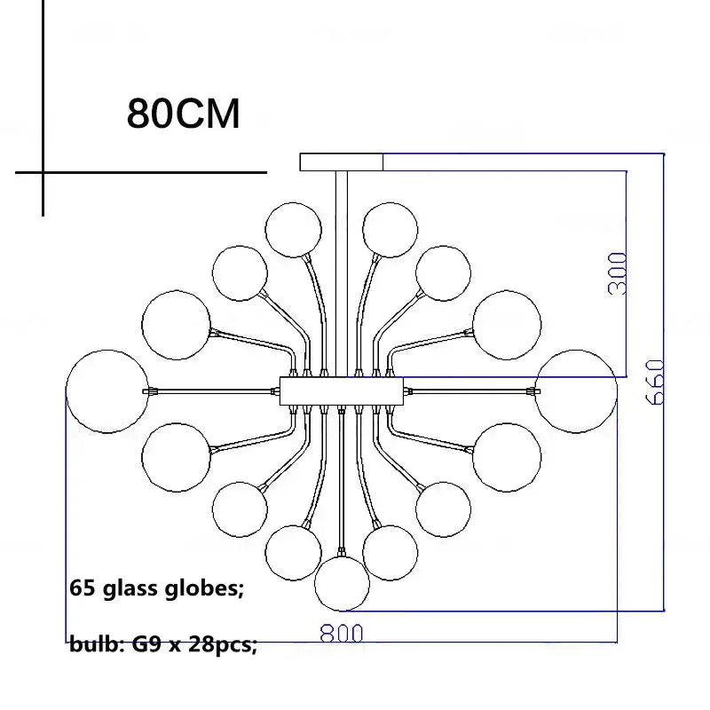 DecorBites™ Glass Ball Ceiling Chandelier for Living Room Dining Bedroom - Nordic Air Bubble Pendant Light