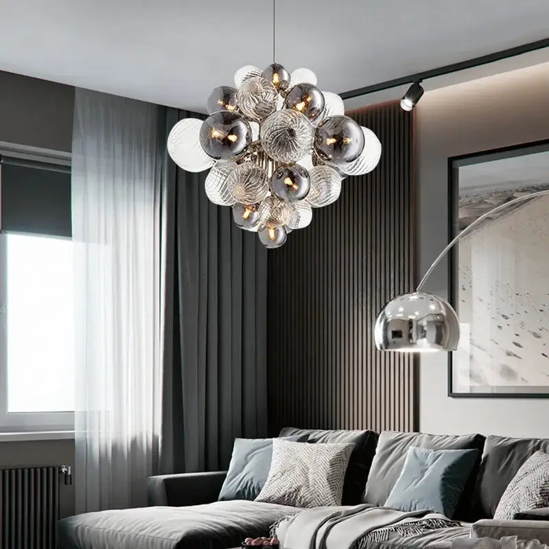 DecorBites™ Glass Ball Ceiling Chandelier for Living Room Dining Bedroom - Nordic Air Bubble Pendant Light