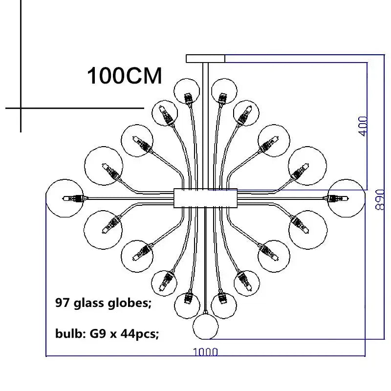 DecorBites™ Glass Ball Ceiling Chandelier for Living Room Dining Bedroom - Nordic Air Bubble Pendant Light