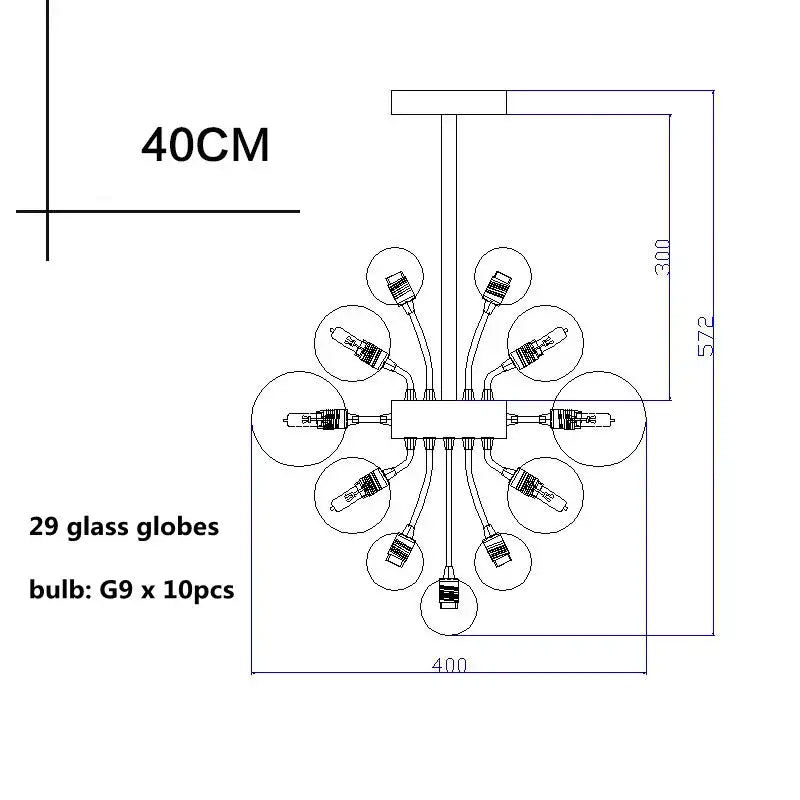 DecorBites™ Glass Ball Ceiling Chandelier for Living Room Dining Bedroom - Nordic Air Bubble Pendant Light