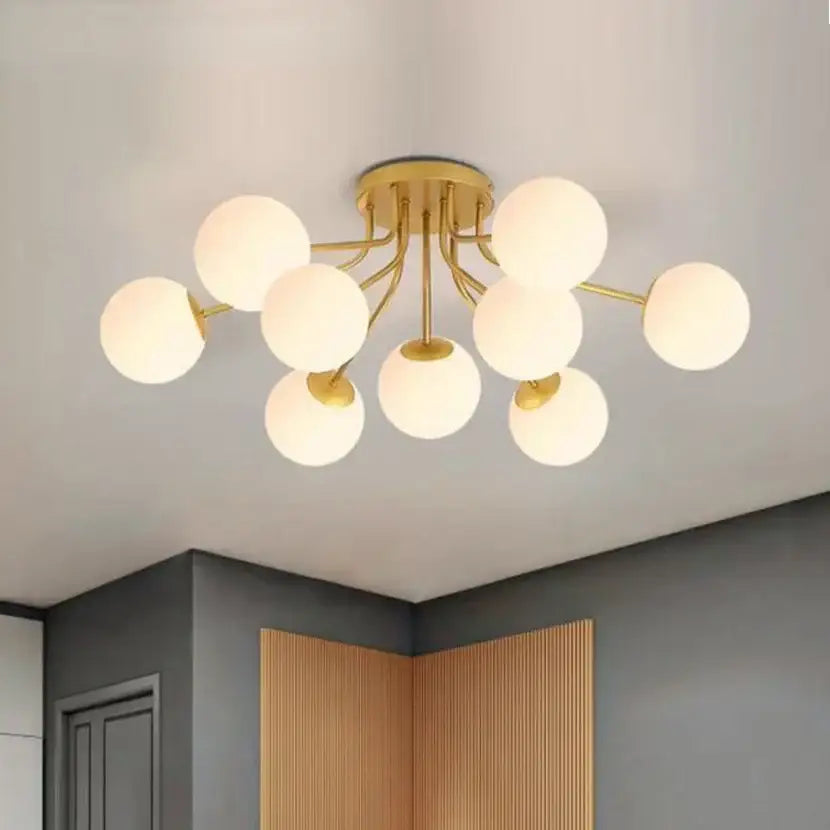 DecorBites™ Glass Ball Ceiling Chandelier Pendant Lamp for Modern Living Bedroom