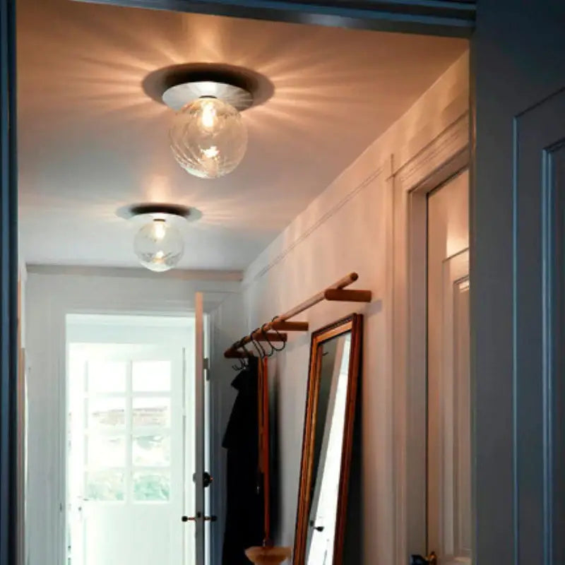 DecorBites™ Glass Ball Ceiling Lamp: Nordic Minimalist Round Hallway Light with Modern Design