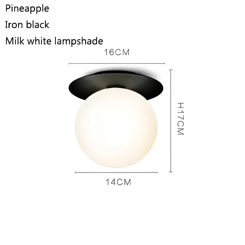DecorBites™ Glass Ball Ceiling Lamp: Nordic Minimalist Round Hallway Light with Modern Design
