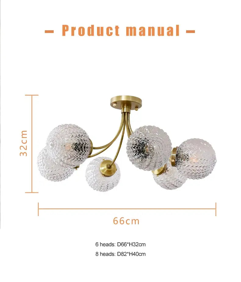 DecorBites™ Glass Ball Ceiling Light: Modern Nordic Living Room Dining Room Bedroom Lamp