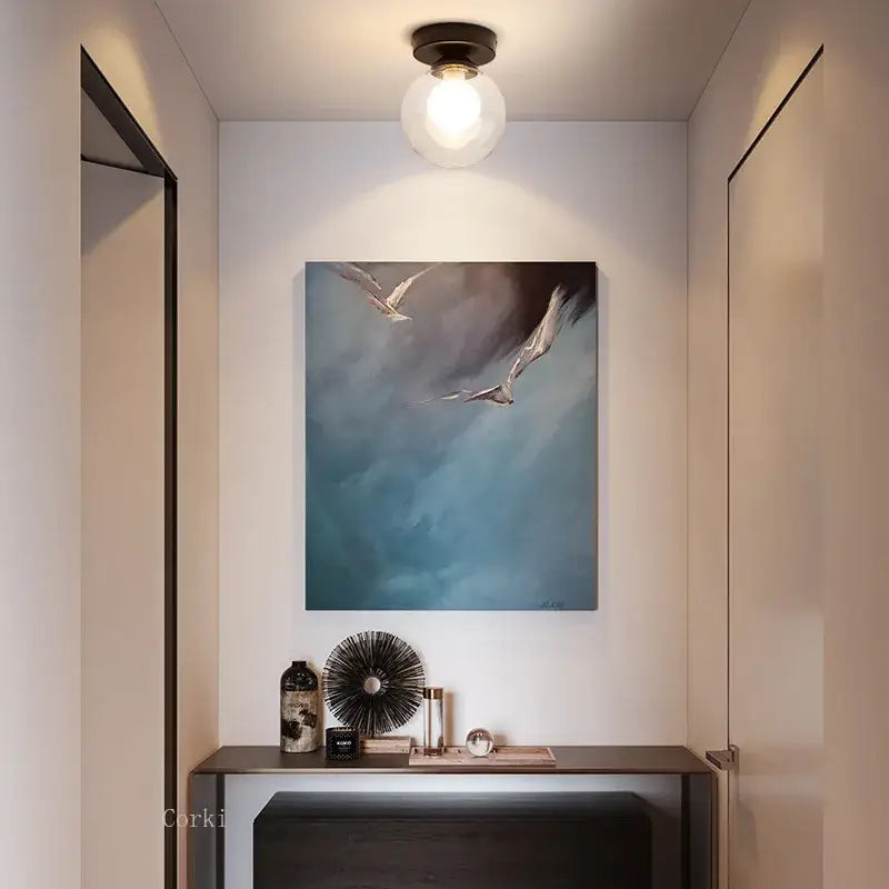 DecorBites™ Glass Ball Ceiling Light: Modern Nordic Style, Creative Round Lamp for Home Decor.