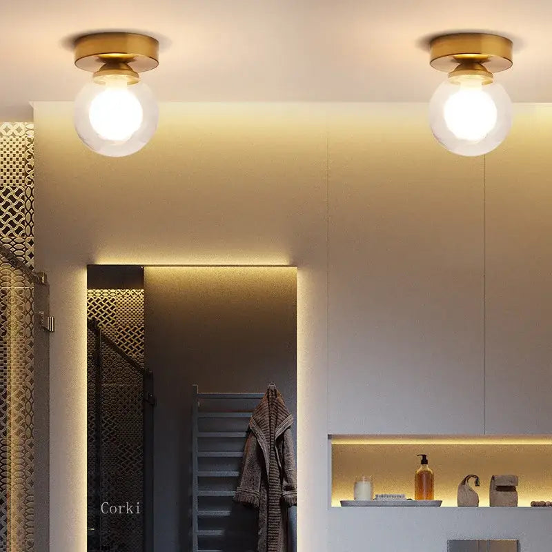 DecorBites™ Glass Ball Ceiling Light: Modern Nordic Style, Creative Round Lamp for Home Decor.