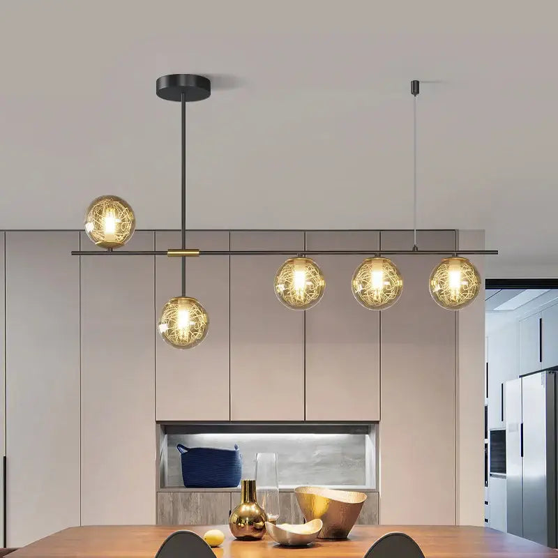 DecorBites™ Glass Ball Chandelier Ceiling Lights for Home Decor - Modern LED Pendant Lamp
