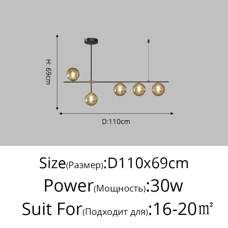 DecorBites™ Glass Ball Chandelier Ceiling Lights for Home Decor - Modern LED Pendant Lamp