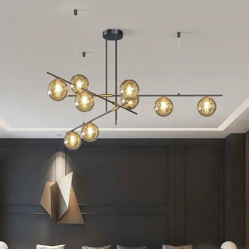 DecorBites™ Glass Ball Chandelier Ceiling Lights for Home Decor - Modern LED Pendant Lamp