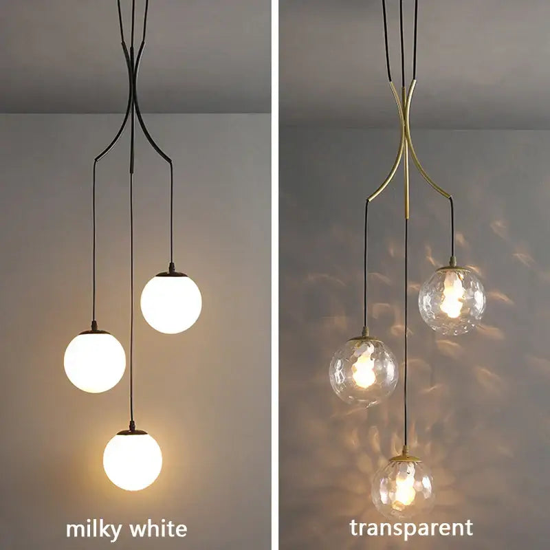 DecorBites™ Glass Ball Chandelier Ceiling Pendant for Home Living Dining Room