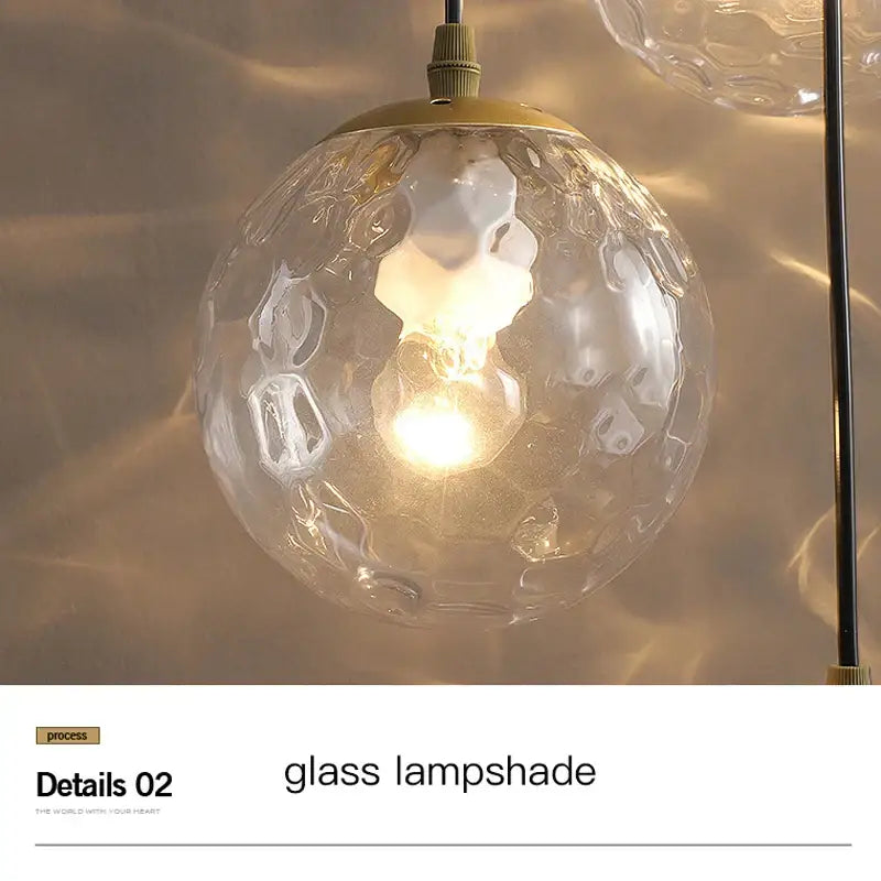 DecorBites™ Glass Ball Chandelier Ceiling Pendant for Home Living Dining Room