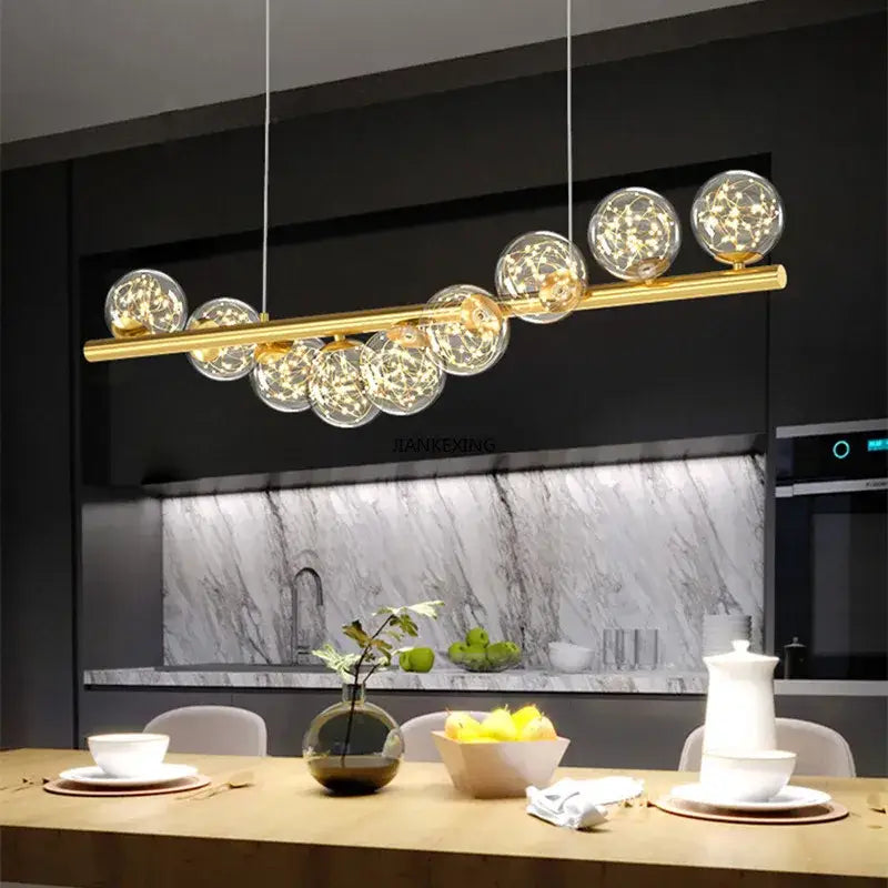 DecorBites™ Glass Ball Chandelier for Dining Room Kitchen Office Front Desk